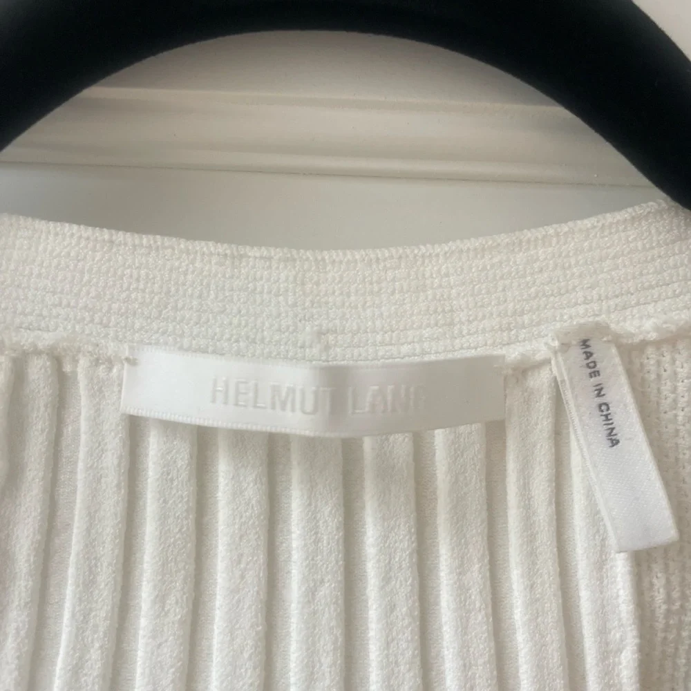 Helmut Lang Sleeveless Ribbed Midi Dress in Cream